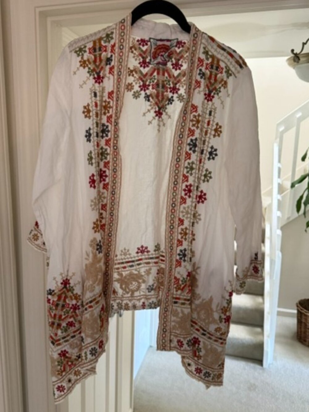 Johnny Was Los Angeles Embroidered Boho Kimono Jacket Size M